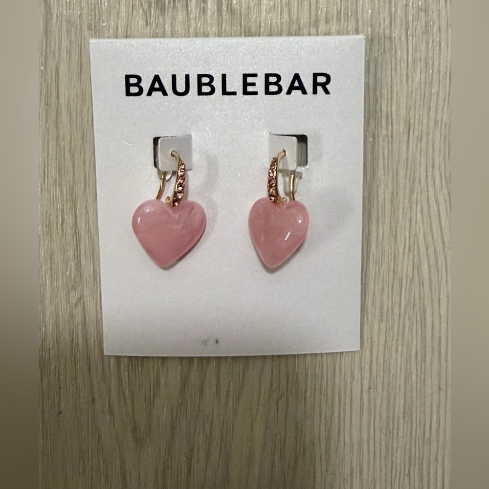 Baublebar Pink Hearts on Display Drop Earrings - Picture 3 of 6